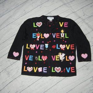 Jack B Quick Sweater Valentine's Day - LOVE - Cardigan size M
